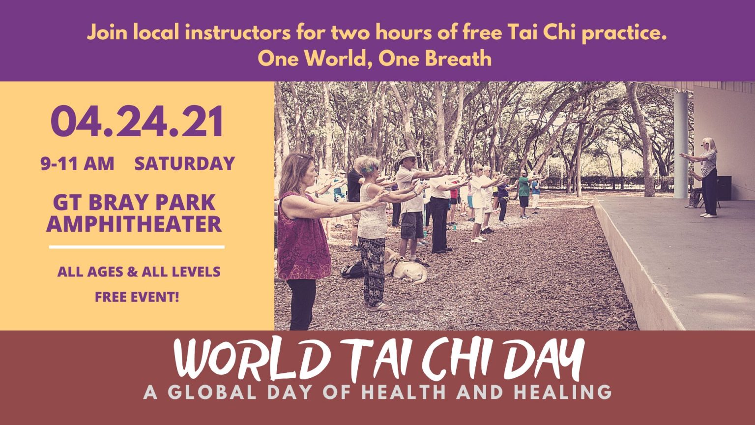 Bradenton Events World Tai Chi Day at GT Bray Park