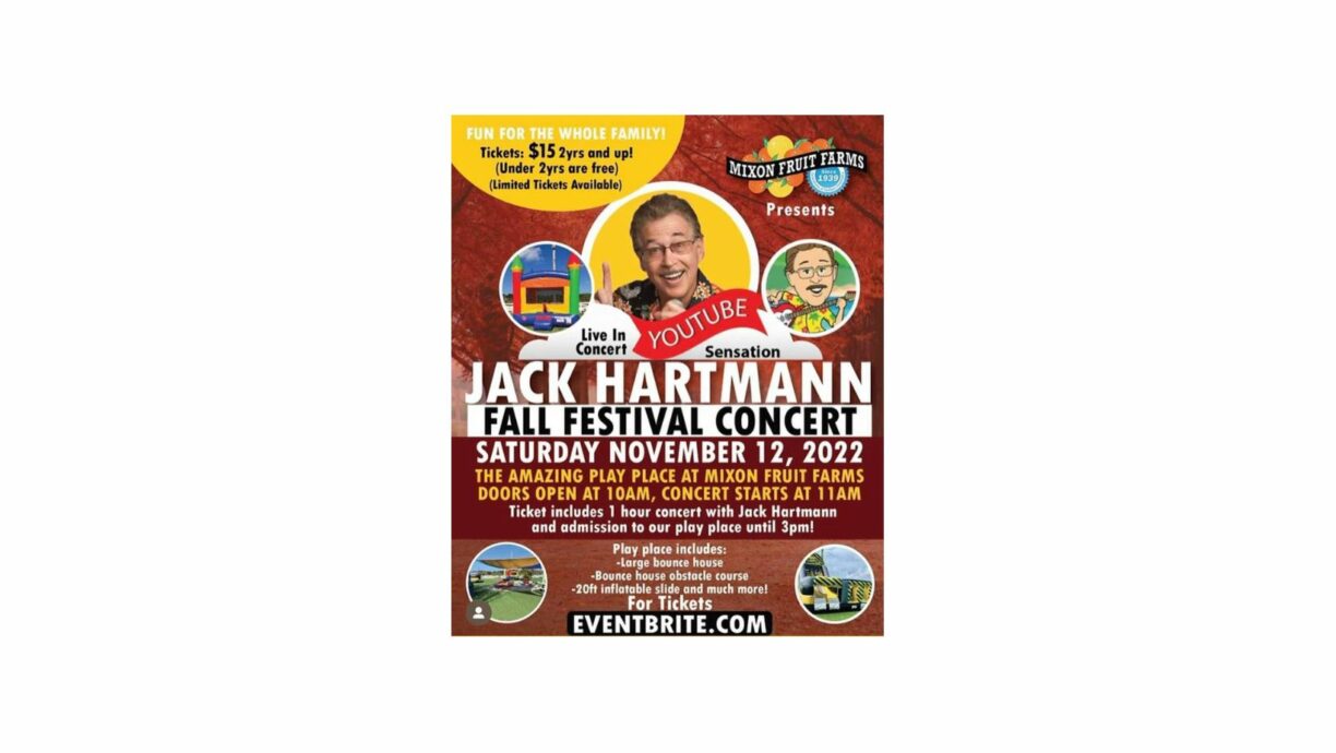 Mixon Fruit Farms - Tickets are on sale NOW!! (Limited quantities left!!)   sensation Jack Hartmann is coming back to Mixon Fruit Farms for a  Fall Festival Concert!🎵🍂🍃 You and your whole